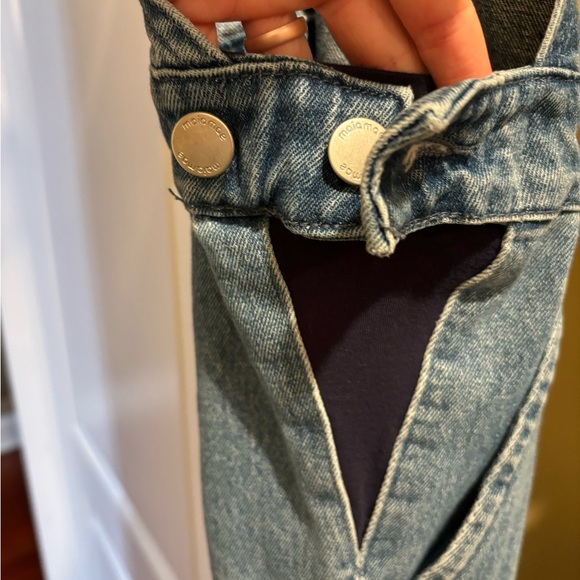 Maiamae denim  blue jean maternity overalls 2 - Picture 4 of 5